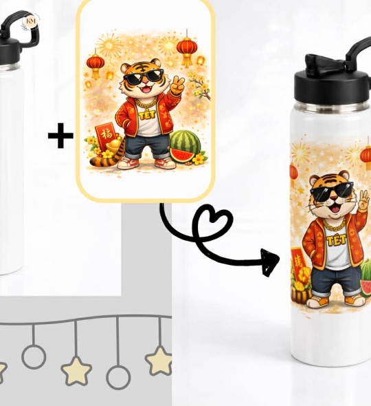 Bình Giữ Nhiệt In Hình Theo Yêu Cầu – Giữ Nóng Lạnh Lâu, Thiết Kế Cá Nhân Hóa